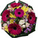 Румба. Плотный, насыщенный круглый букет из гербер, хризантемам, кустовых роз и альстромерий.. Окленд