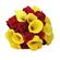 Осенний блюз. Этот яркий букет из роз и калл в желтых и красных тонах - прекрасный и душевный подарок.. Окленд